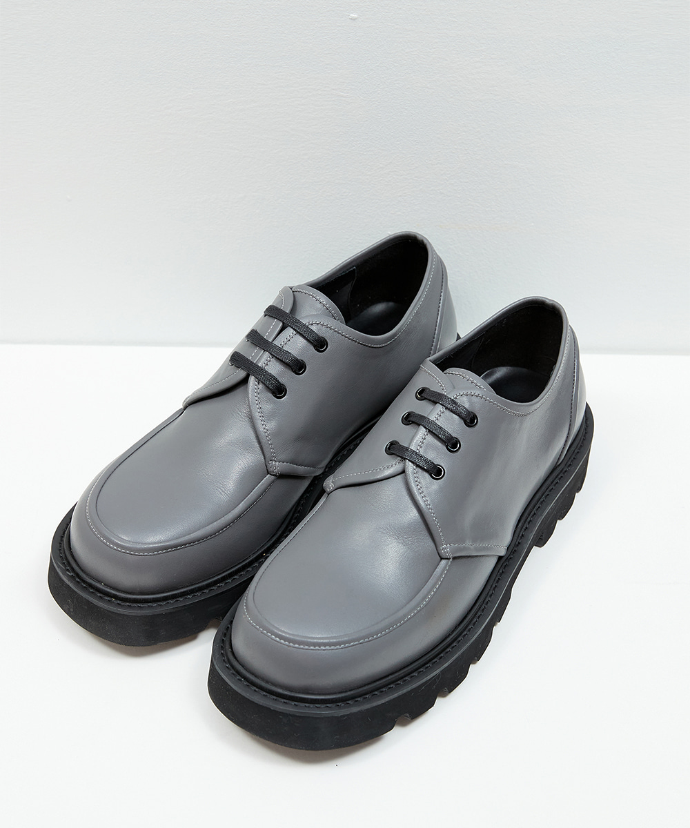 Haleine알렌느 GREY leather piping detail derby shoes(RH202)