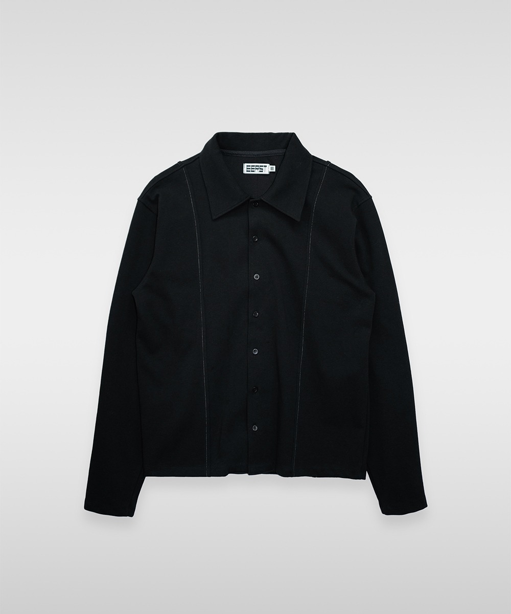 EERST이어스트 Raw Edge Cotton Shirt [Black]