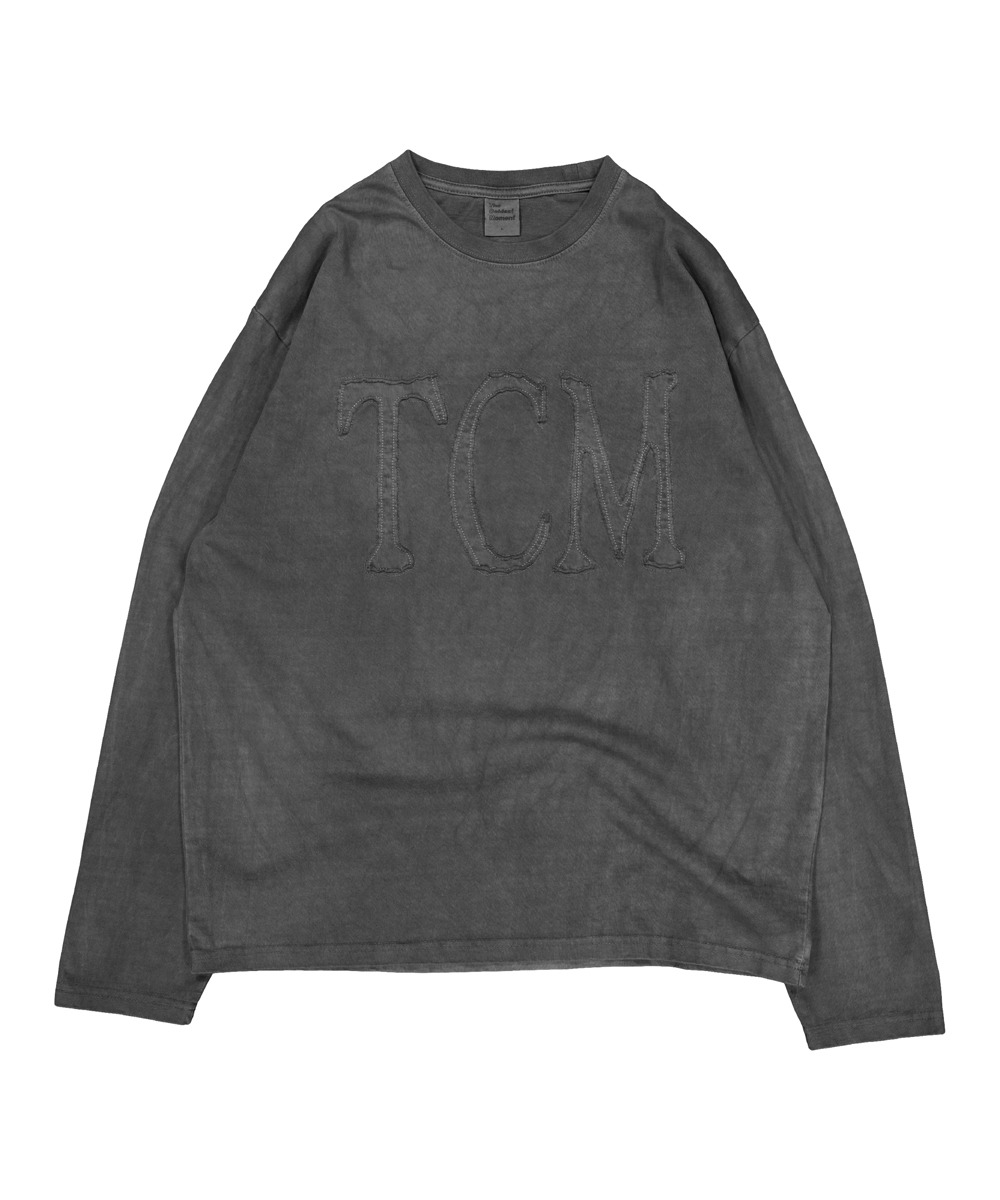 THE COLDEST MOMENT더콜디스트모먼트 TCM logo washed long sleeve (charcoal)