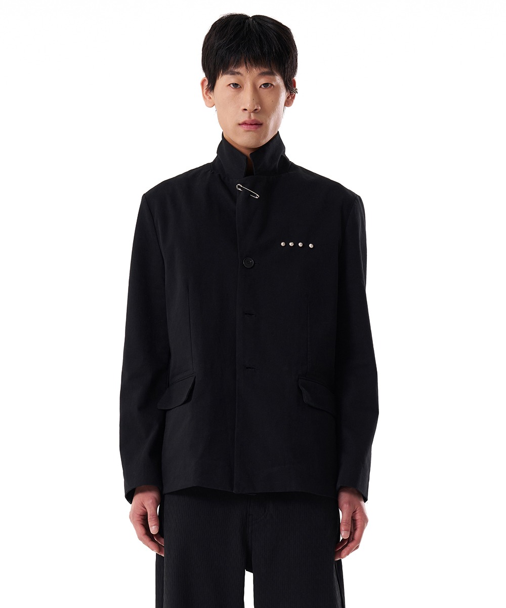 AAKAM아캄 Studded Cotton Blazer (Black)