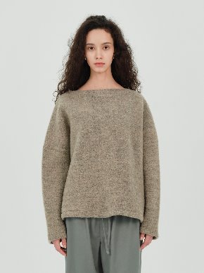 Youngoh영오 BRUSHED WOOL BOAT NECK TOP