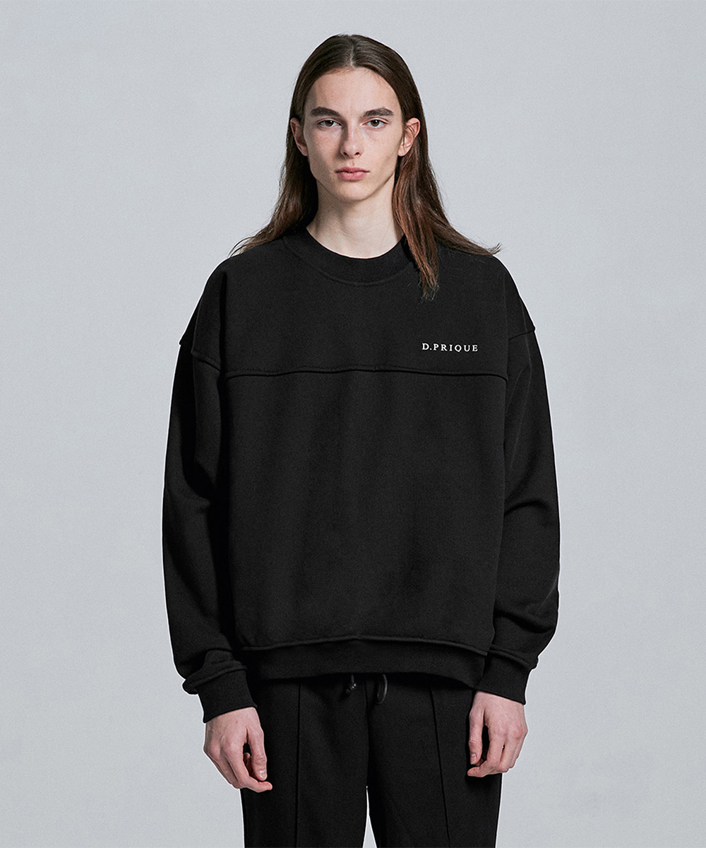 DPRIQUE디프리크 Oversized Logo Sweatshirt - Black