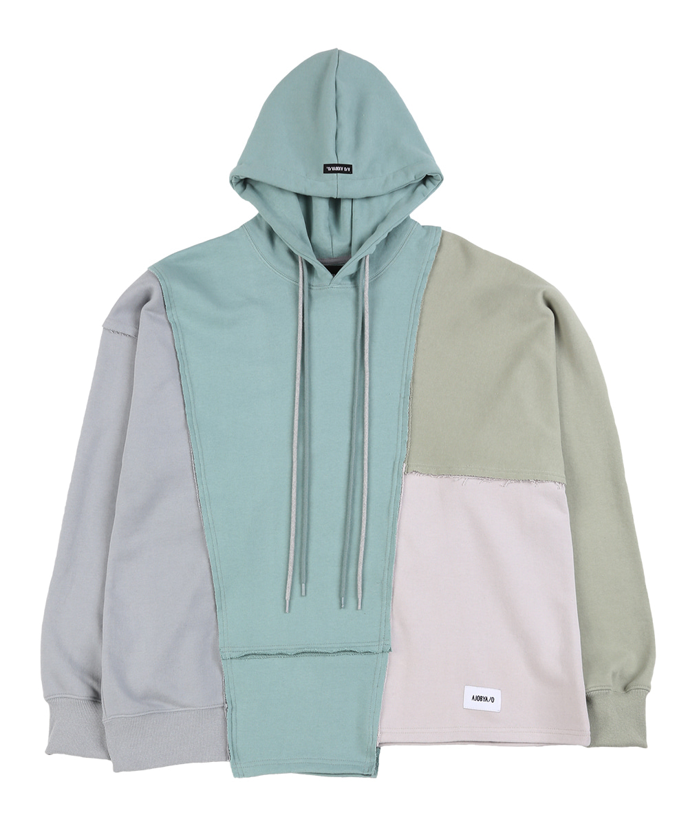 AJO BY AJO아조바이아조 Oversized Mixed Hoodie [Mint]