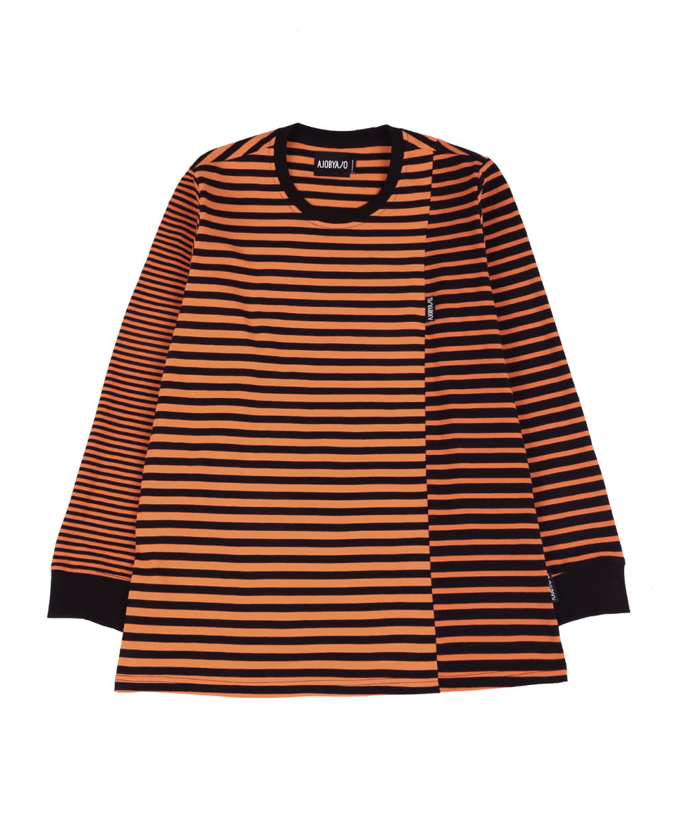 AJO BY AJO아조바이아조 Stripe Mixed Long Sleeve [Orange]