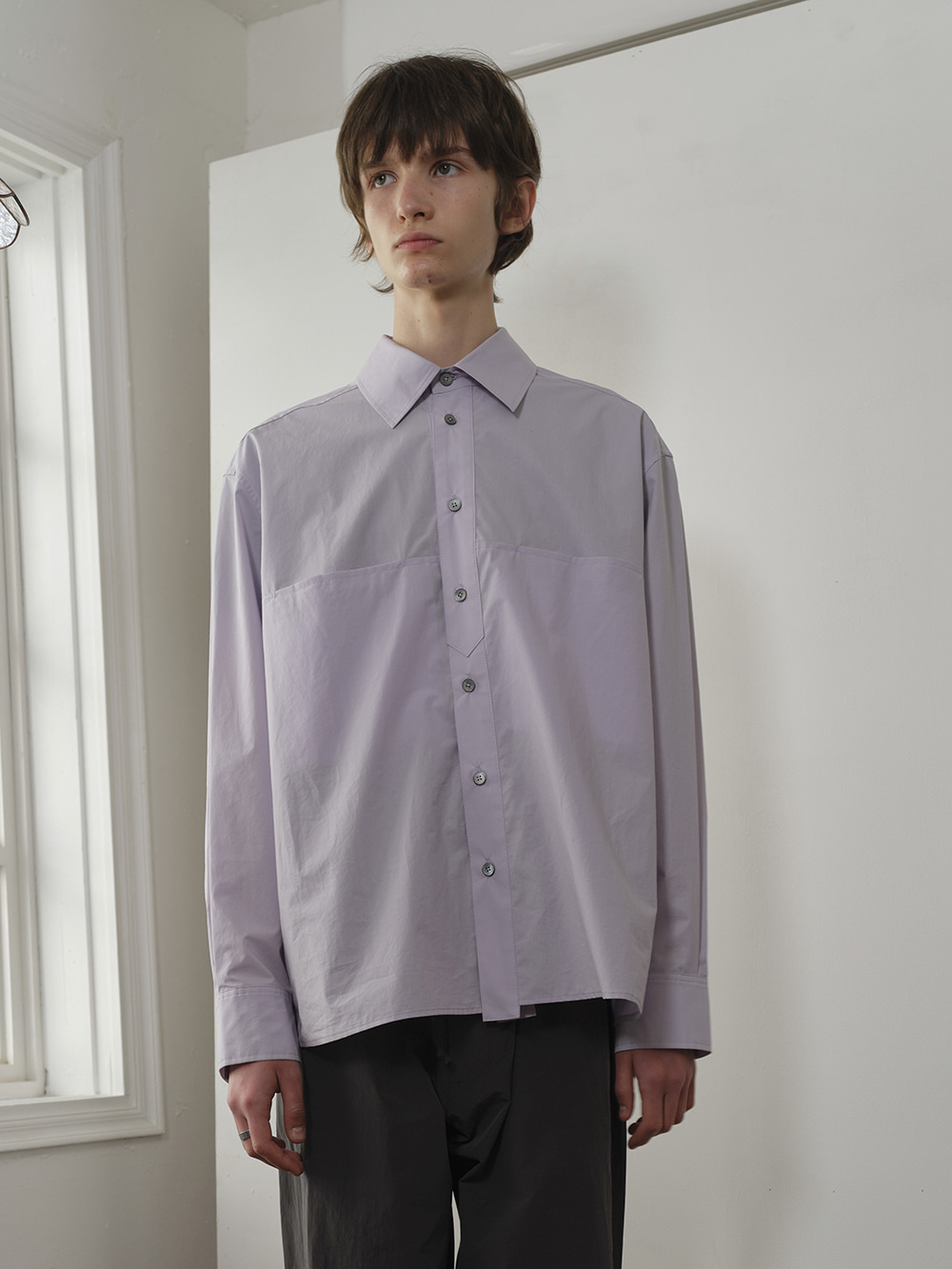 Youngoh영오 PLACKET DETAIL L/S SHIRT LILAC