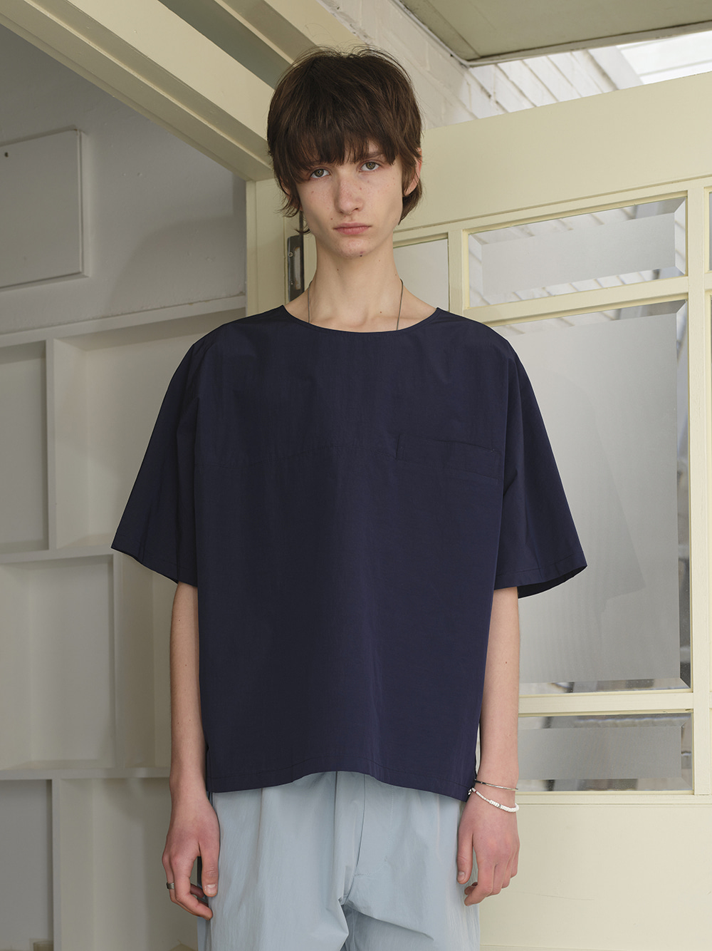 Youngoh영오 WELT POCKET S/S TOP NAVY