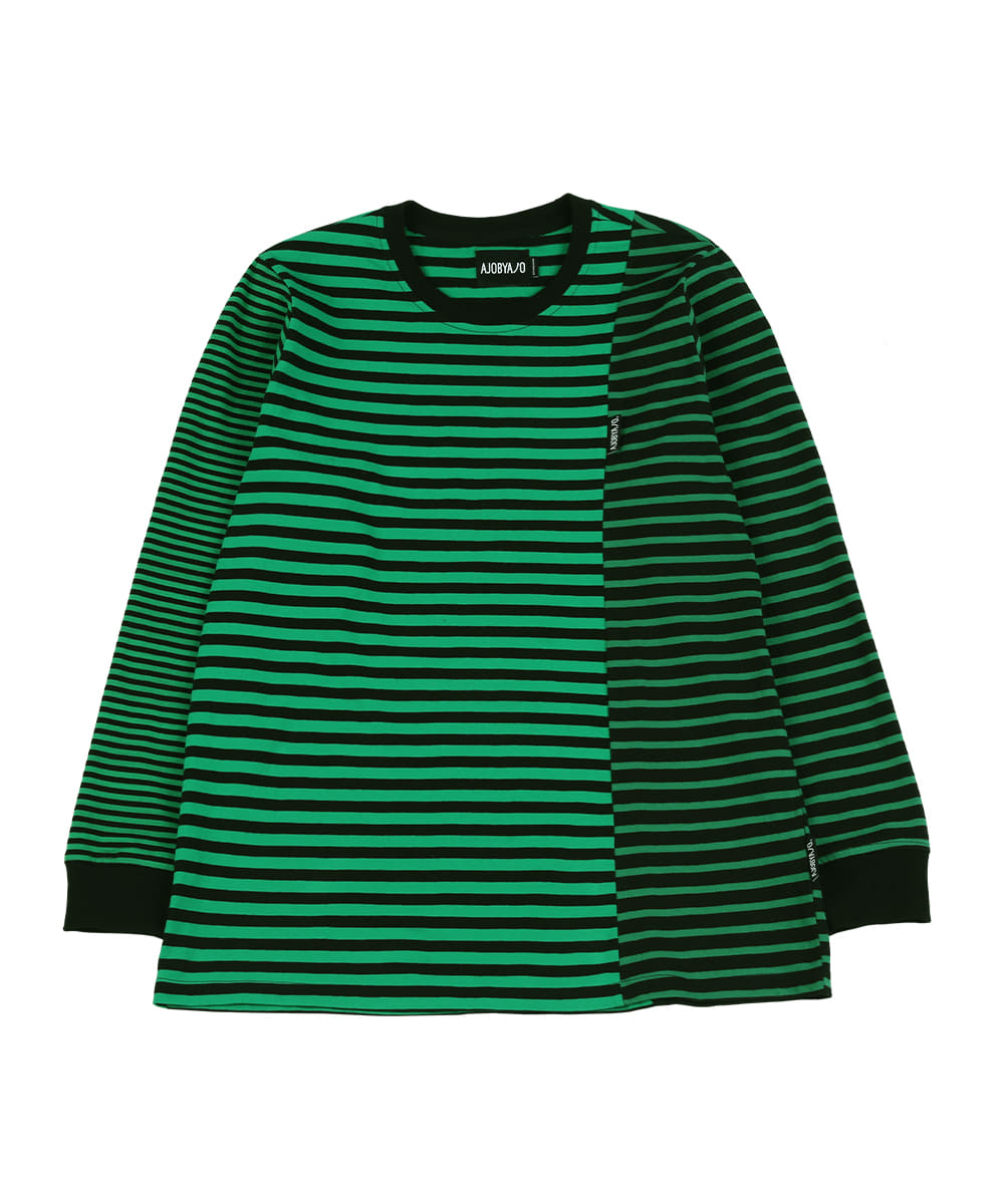 AJO BY AJO아조바이아조 Stripe Mixed Long Sleeve [Green]