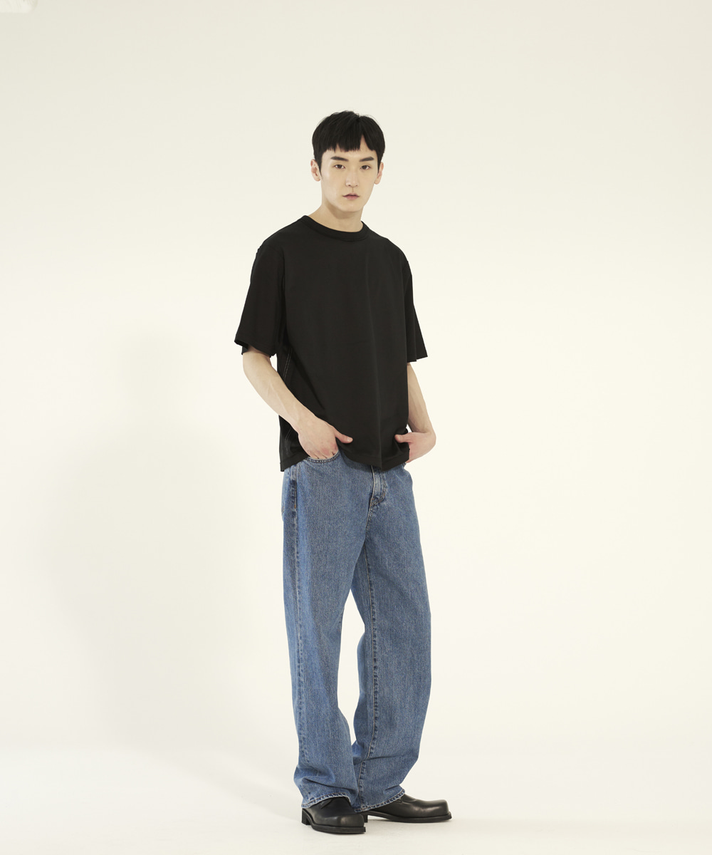 llud러드 LLUD Loose fit Straight Jeans BLUE