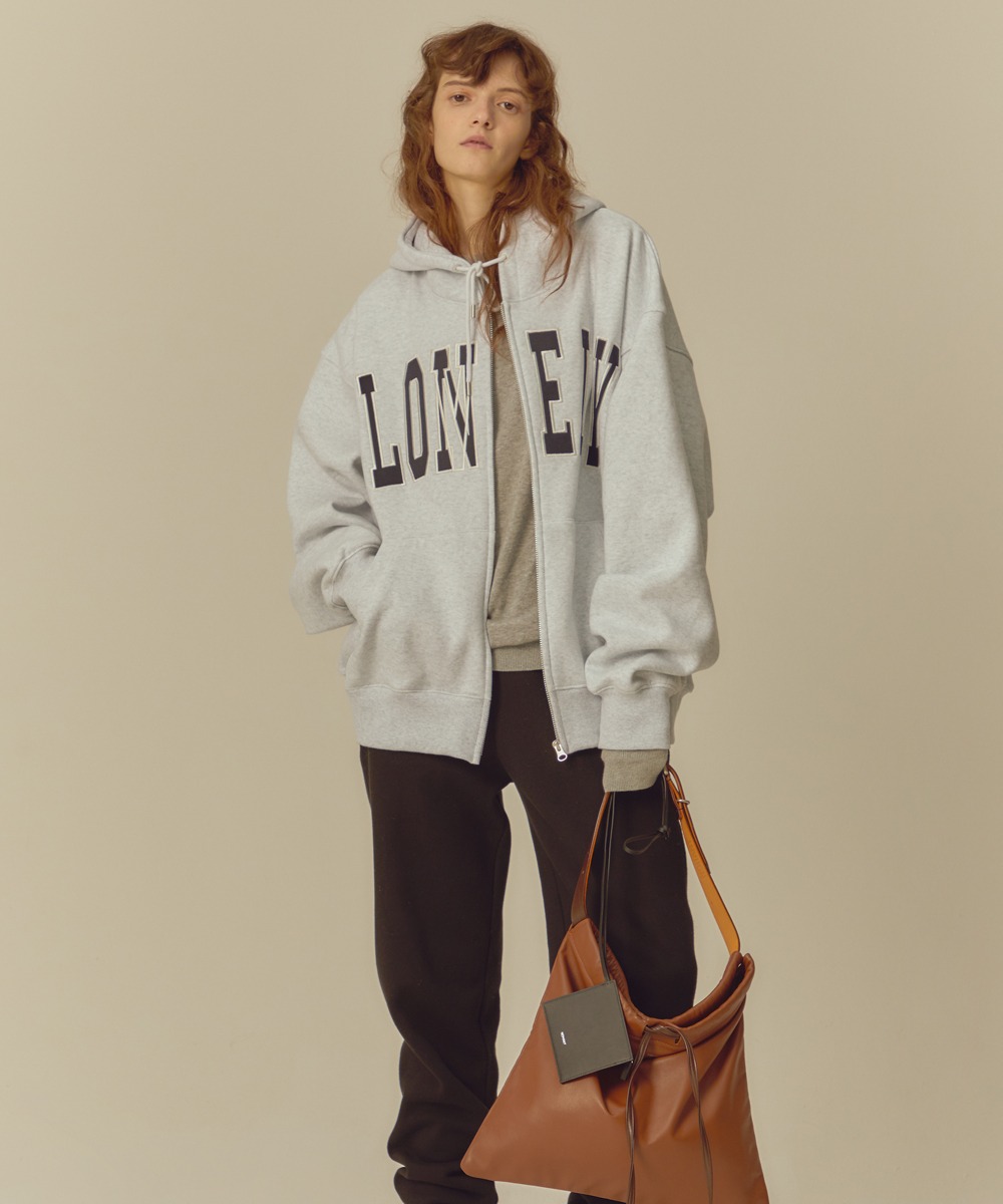 NOHANT노앙 LONELY/LOVELY ZIP-UP HOODIE ASH GRAY
