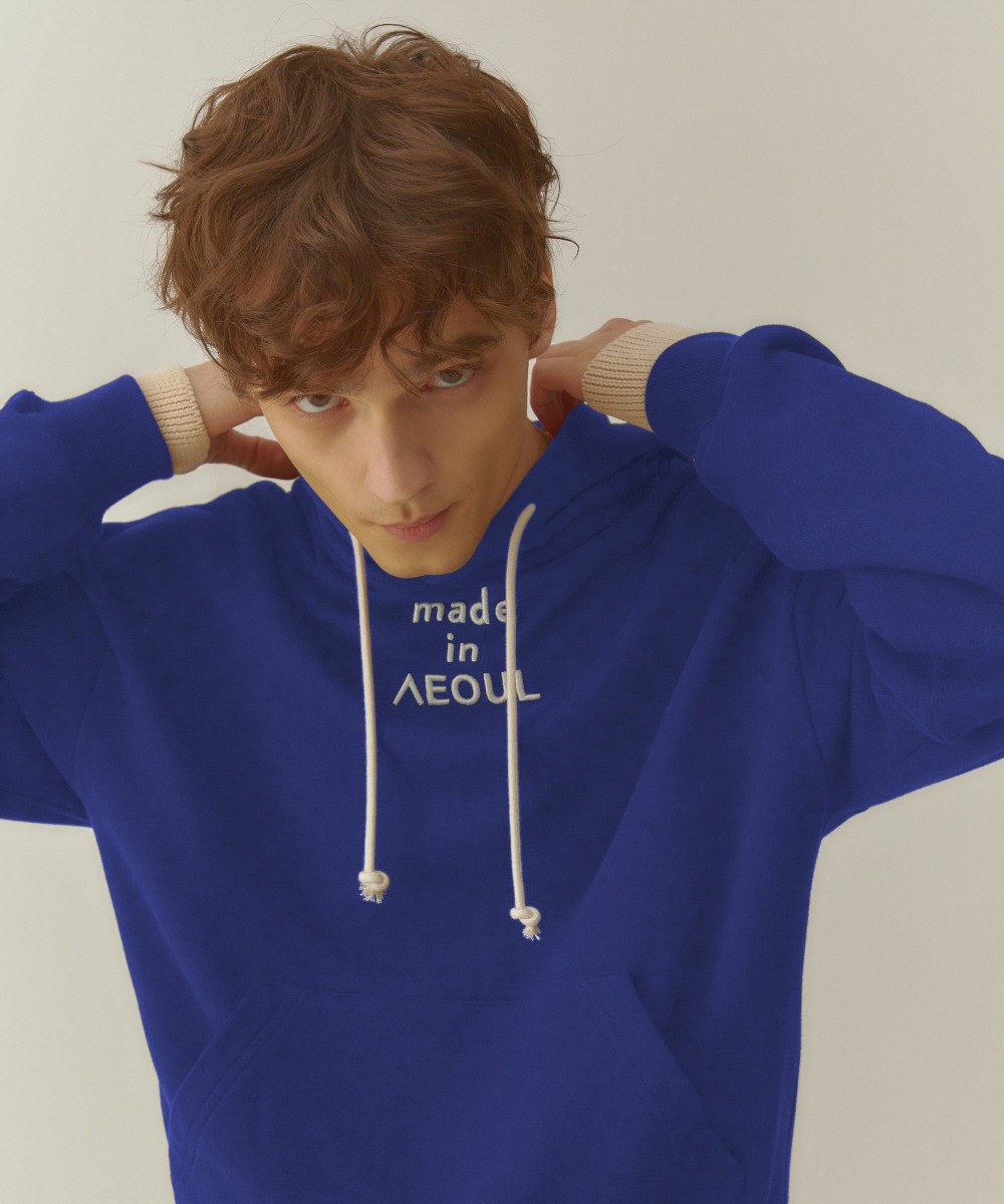 NOHANT노앙 OVERSIZED MADE IN SEOUL HOODIE BLUE