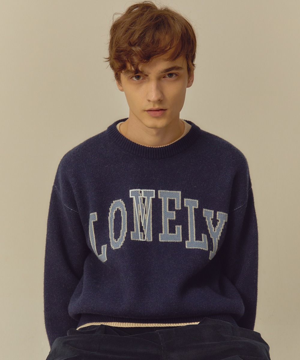 NOHANT노앙 LONELY/LOVELY CASHMERE KNIT SWEATER NAVY
