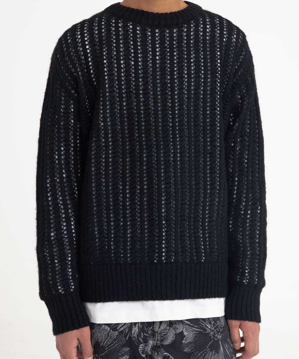 YOUTH유스 Meshed Mohair Sweater Black