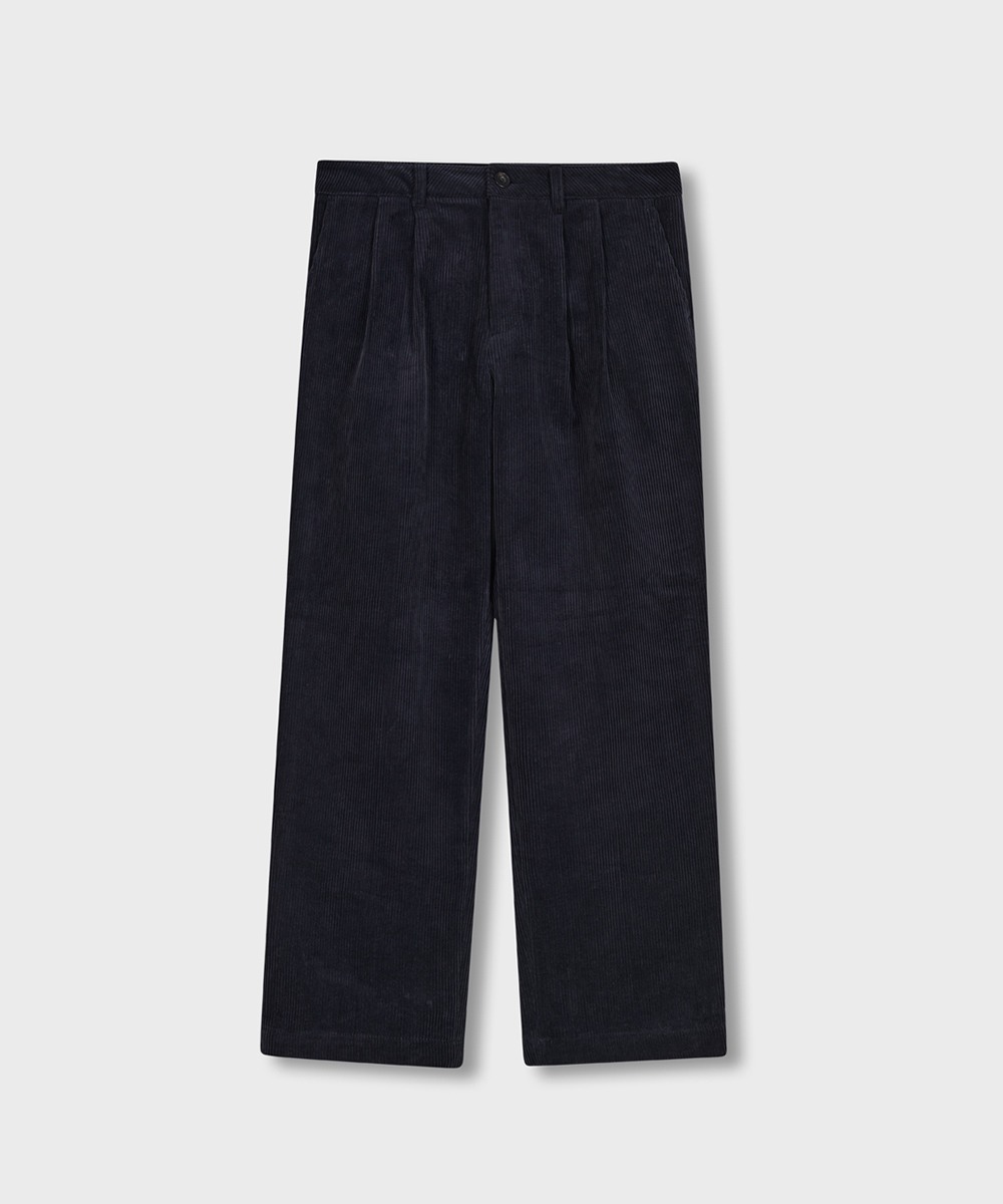 OURSCOPE아워스코프 Two Tuck Corduroy Pants (Navy)