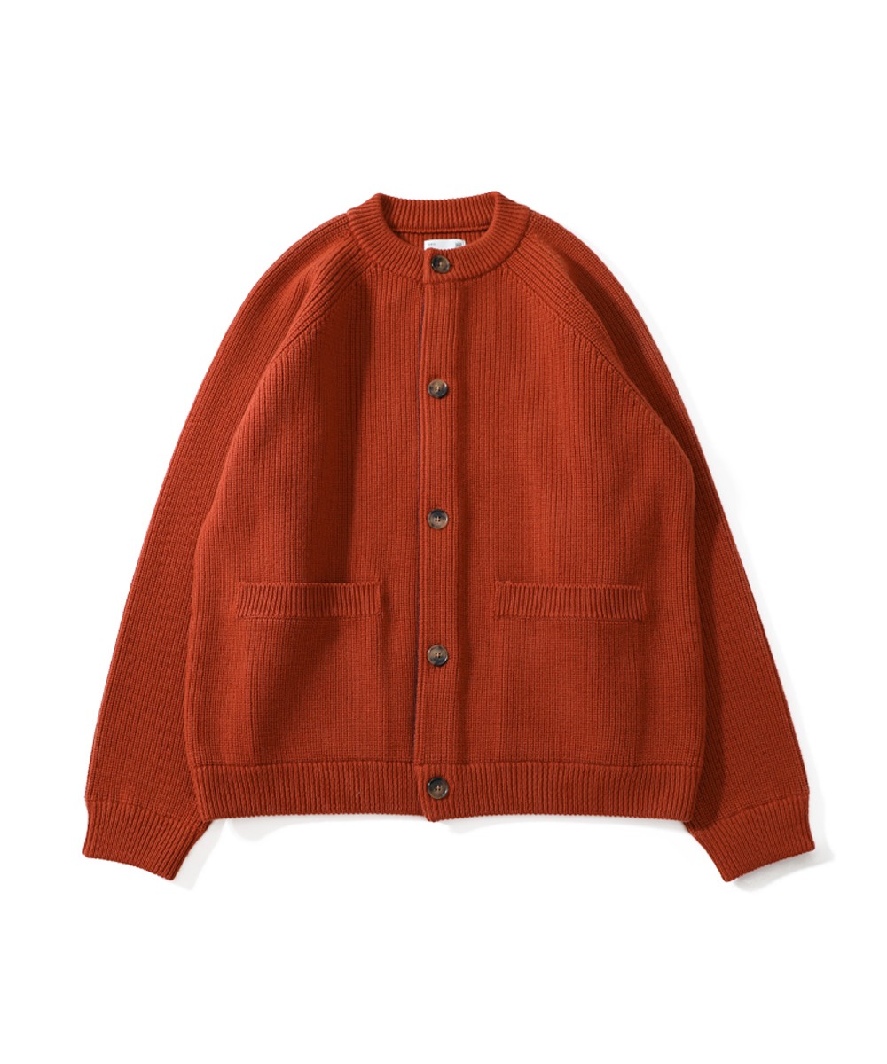 HORLISUN홀리선 21FW Annette Superfine Wool Heavy Knit Cardigan Rust Orange