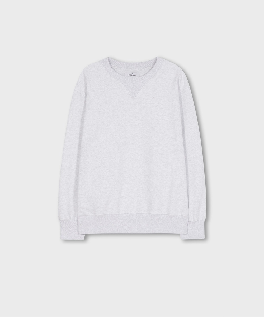 OURSCOPE아워스코프 Elbow Patch Sweat Shirts (Melange Gray)
