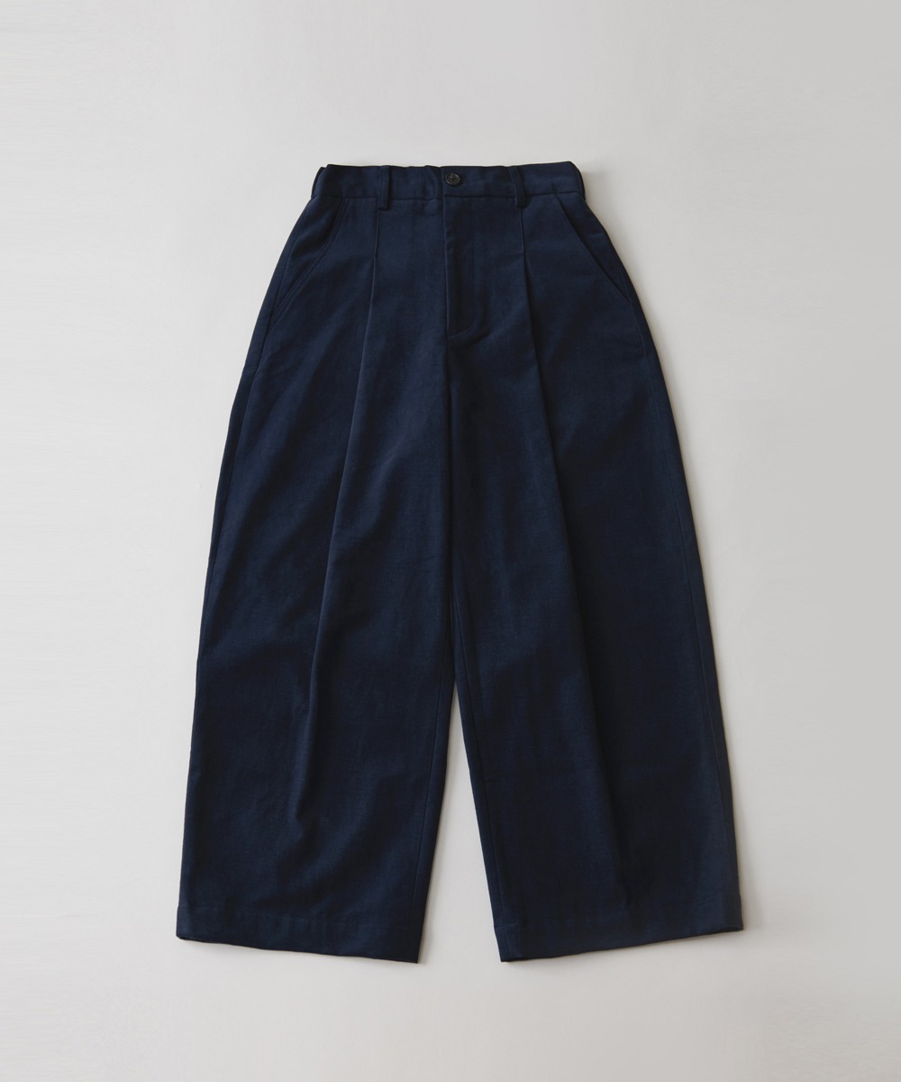 PERENN퍼렌 [LLUD edition] 21'A/W curved wide trousers_navy