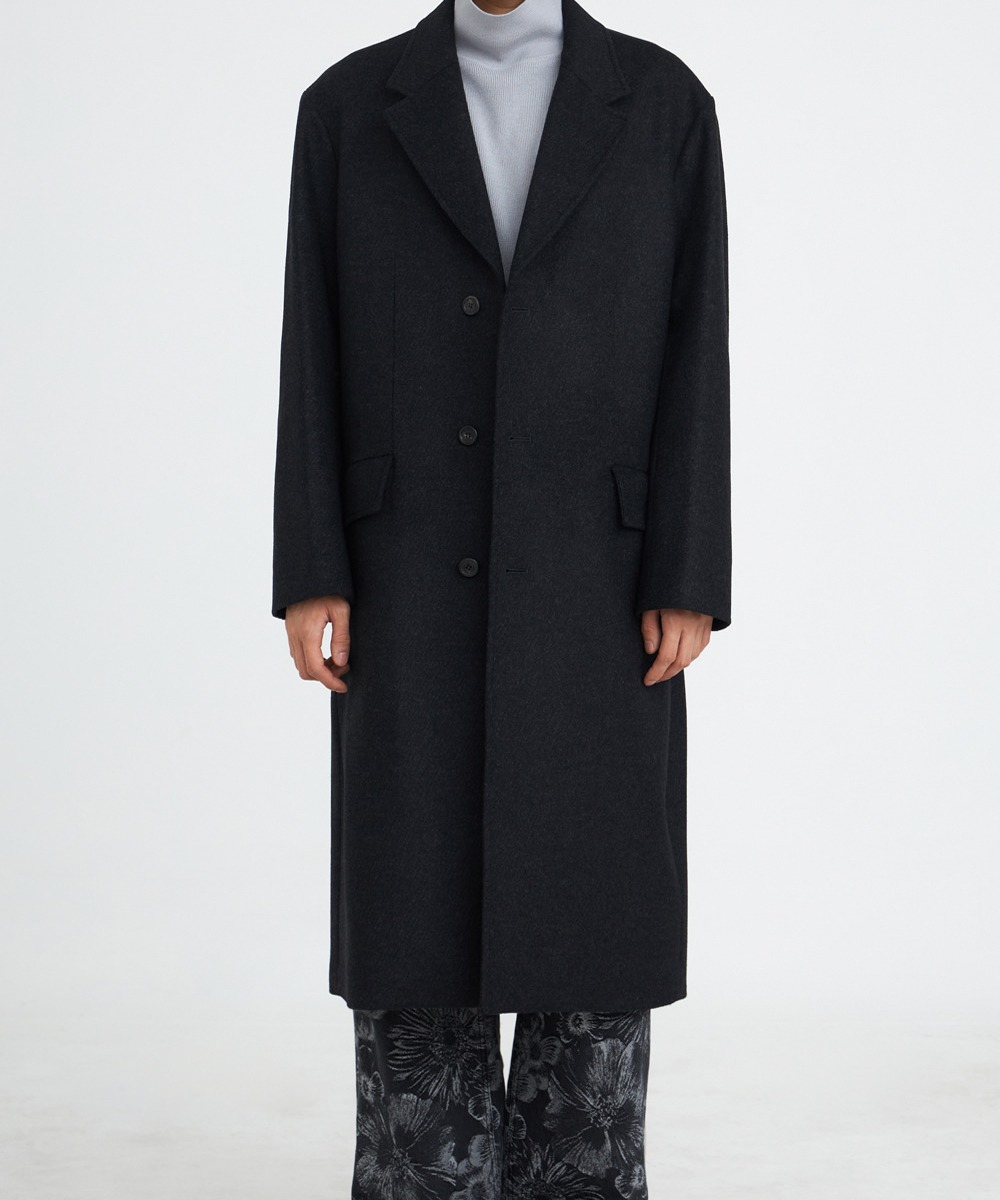 YOUTH유스 Chesterfield Coat Charcoal Grey
