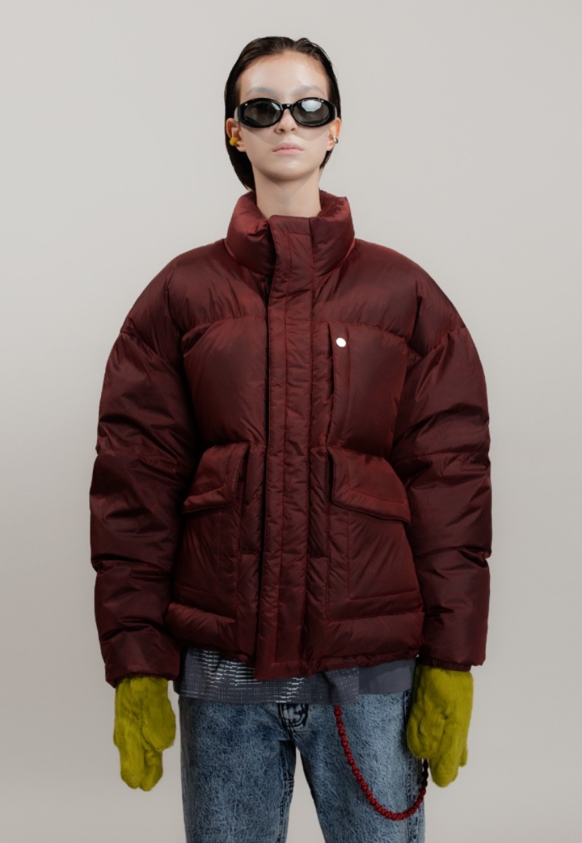 ADDOFF애드오프 RED DYDED DOWN PUFFER JACKET