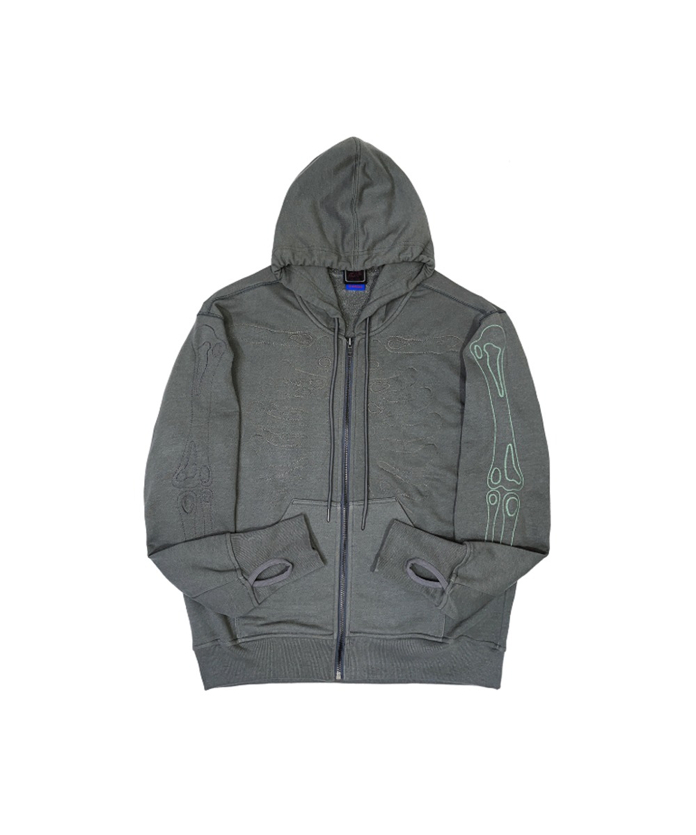 MPQ엠피큐 THE FOUNDATION zip-up hoodie (Khaki grey)