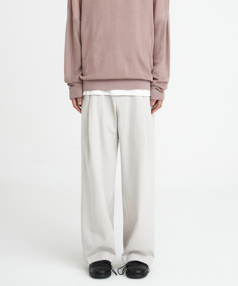 YOUTH유스 SS22 Structured Wide Pants Light Grey