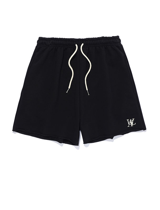 WOOALONG우알롱 Overdyed set up short pants - BLACK [M,L size 10/6 예약배송]