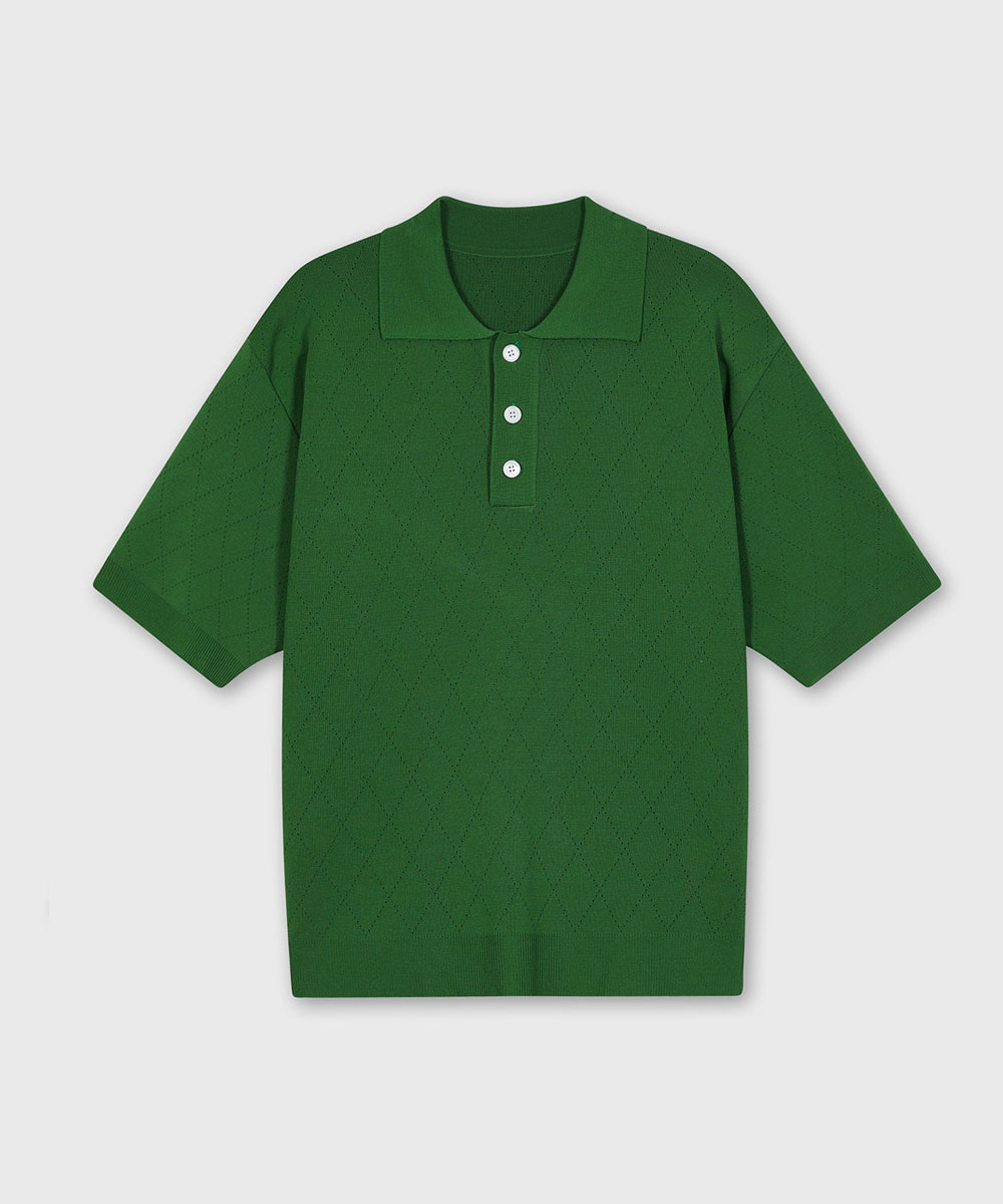 OURSCOPE아워스코프 Lozenge Half Knit (Green)