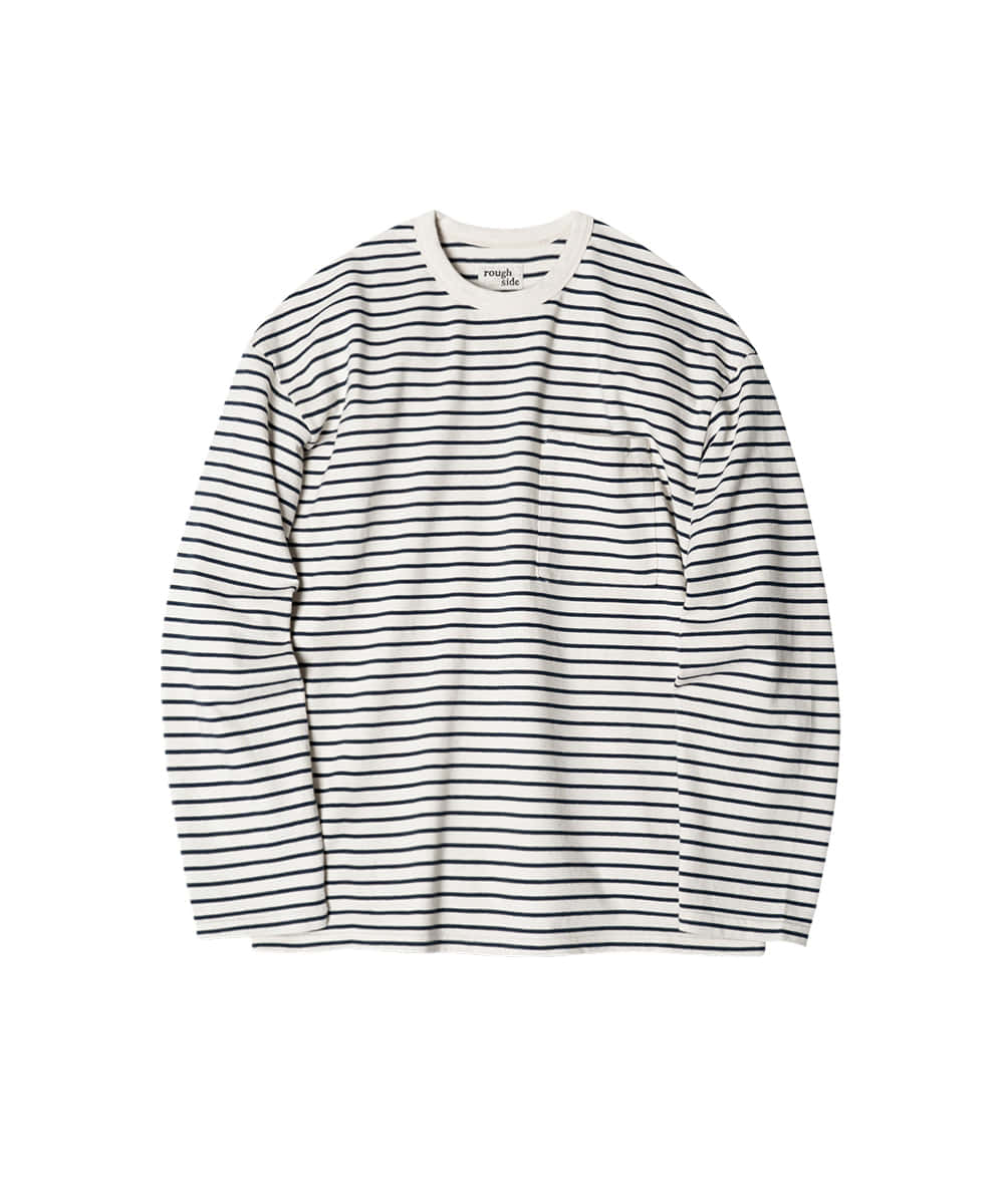 rough side러프사이드 108. Primary Long Sleeve Reverse Navy ST