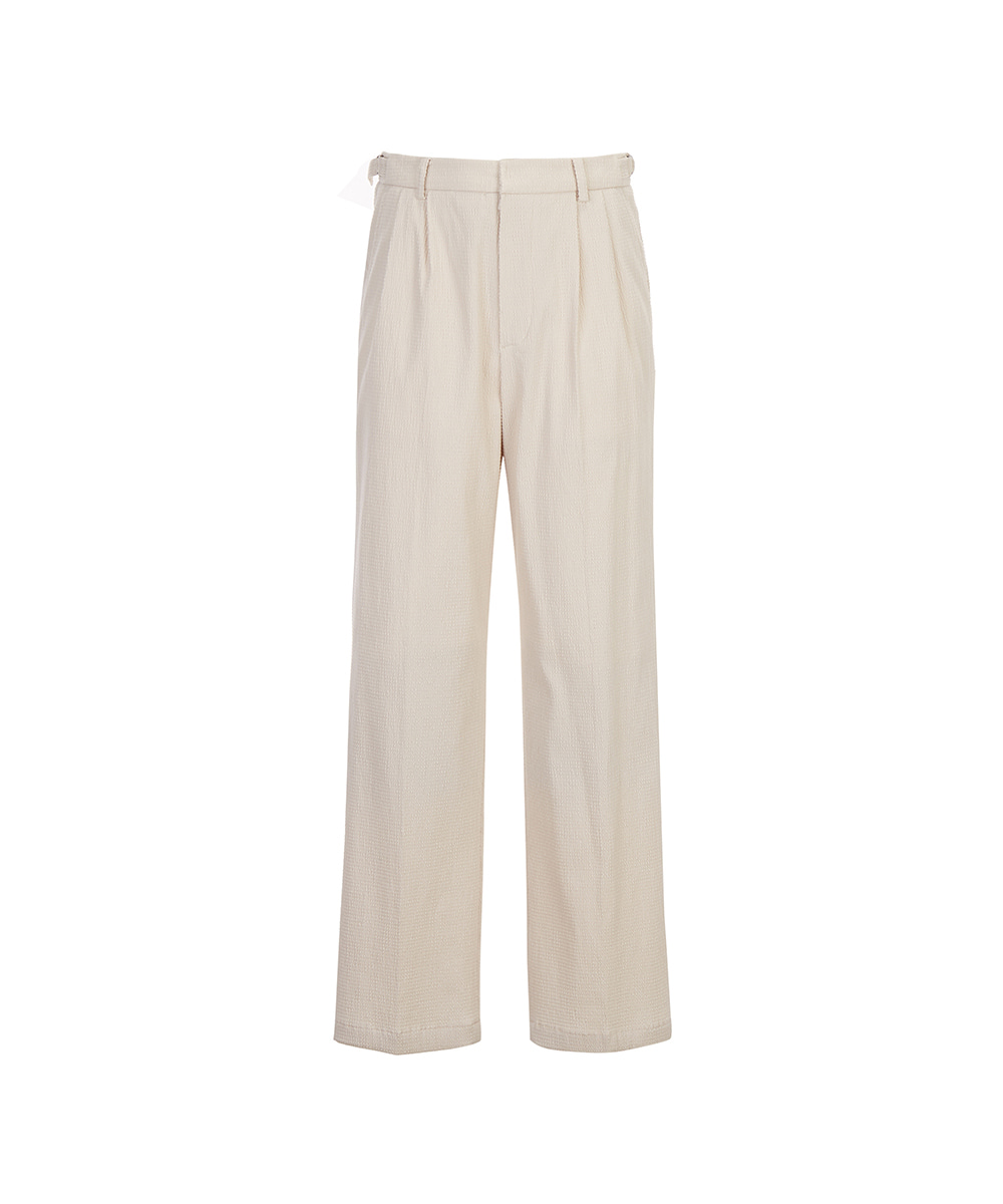 LE17SEPTEMBRE HOMME르917옴므 917 SEERSUCKER SIDE ADJUSTABLE TROUSERS IVORY
