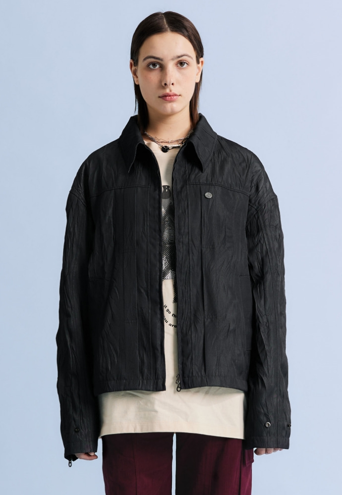 ADDOFF애드오프 CRINKLE DRIZZLER JACKET CHARCOAL