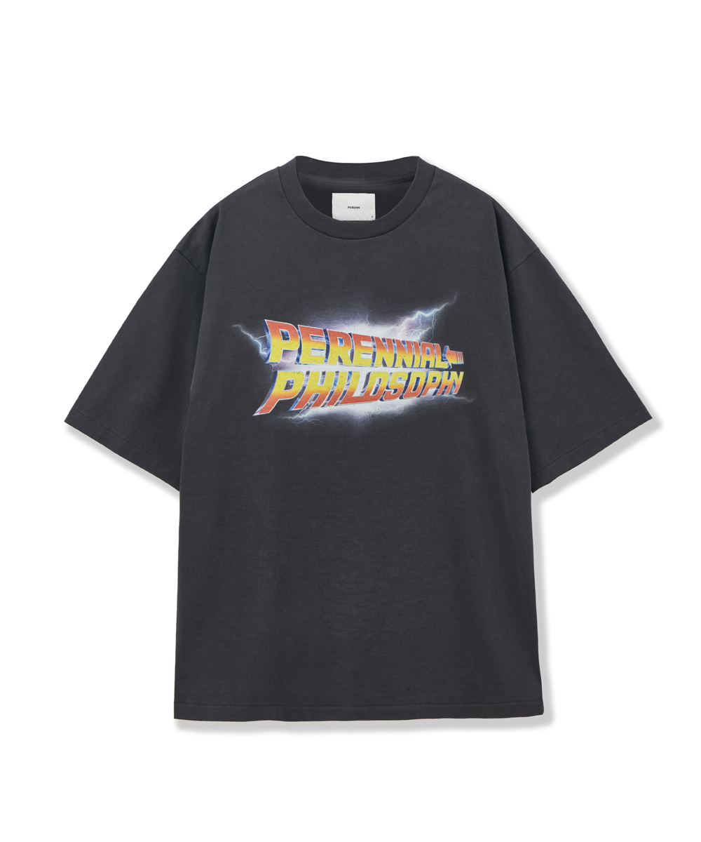 PERENN퍼렌 oversized 1/2 T-shirts[PRINT]_charcoal