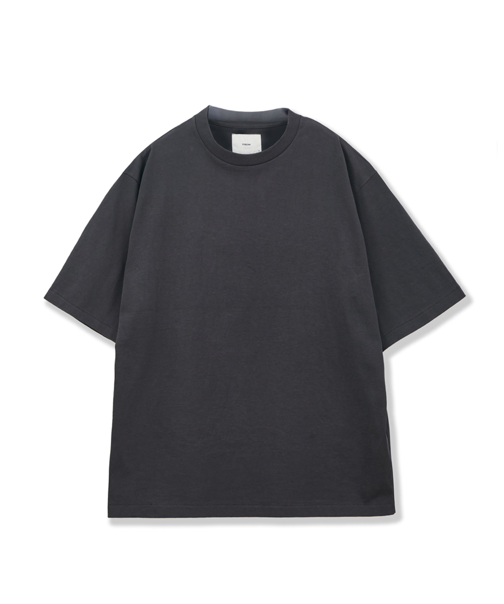 PERENN퍼렌 oversized 1/2 T-shirts_charcoal