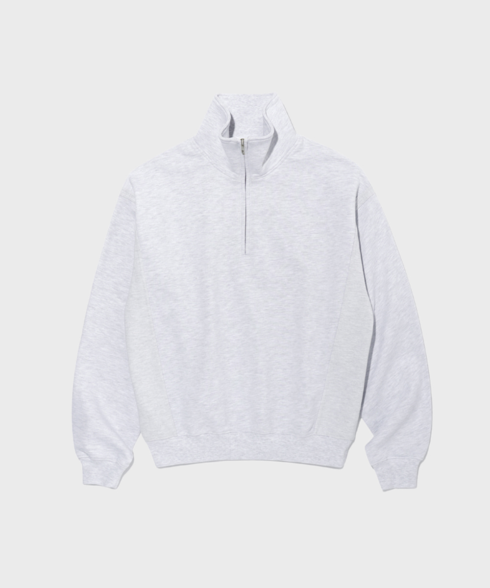 llud러드 LLUD Side Panel Half Zip - Up Sweatshirt Light grey