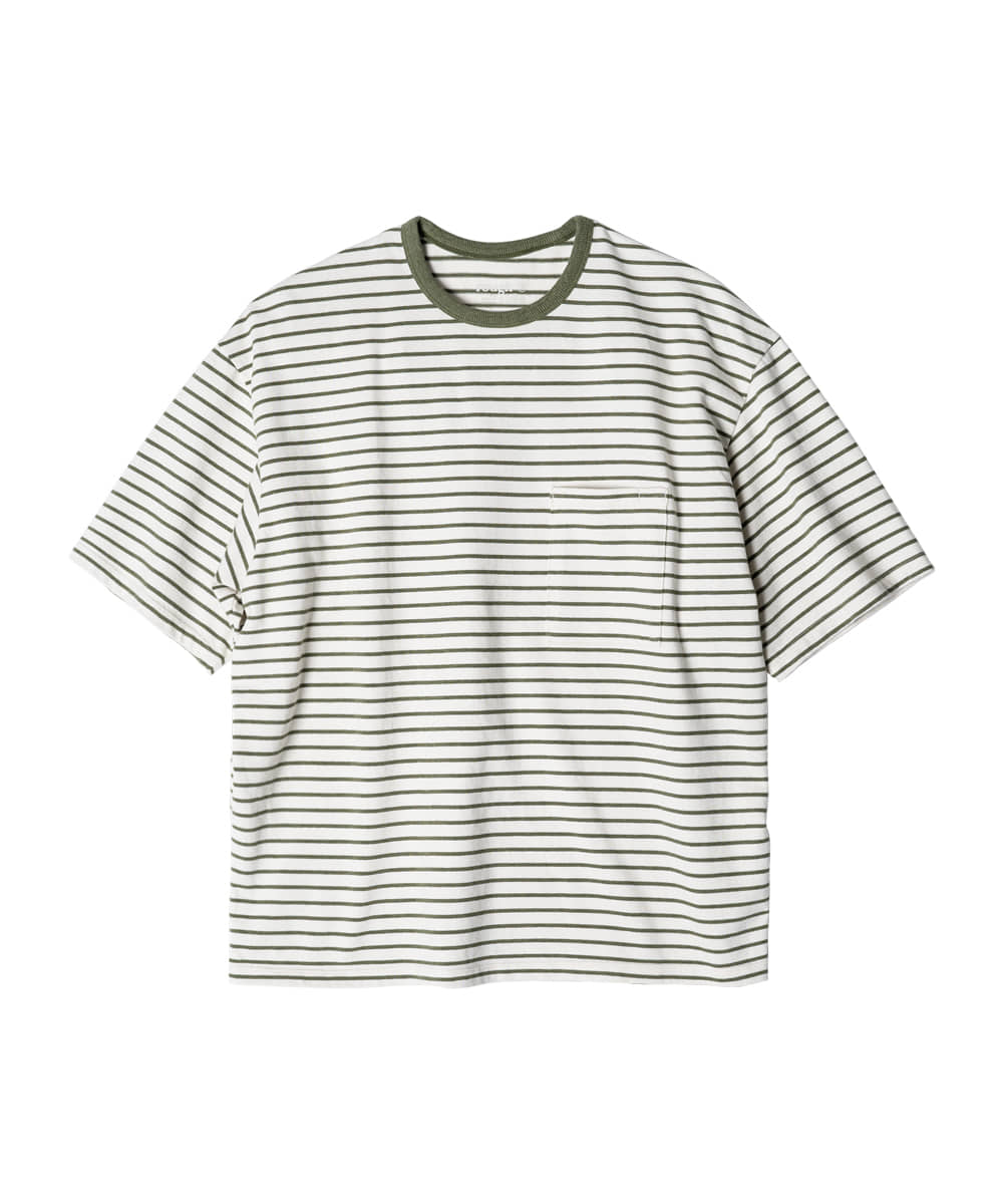 rough side러프사이드 107. Stripe 1/2 T-Shirt Avocado