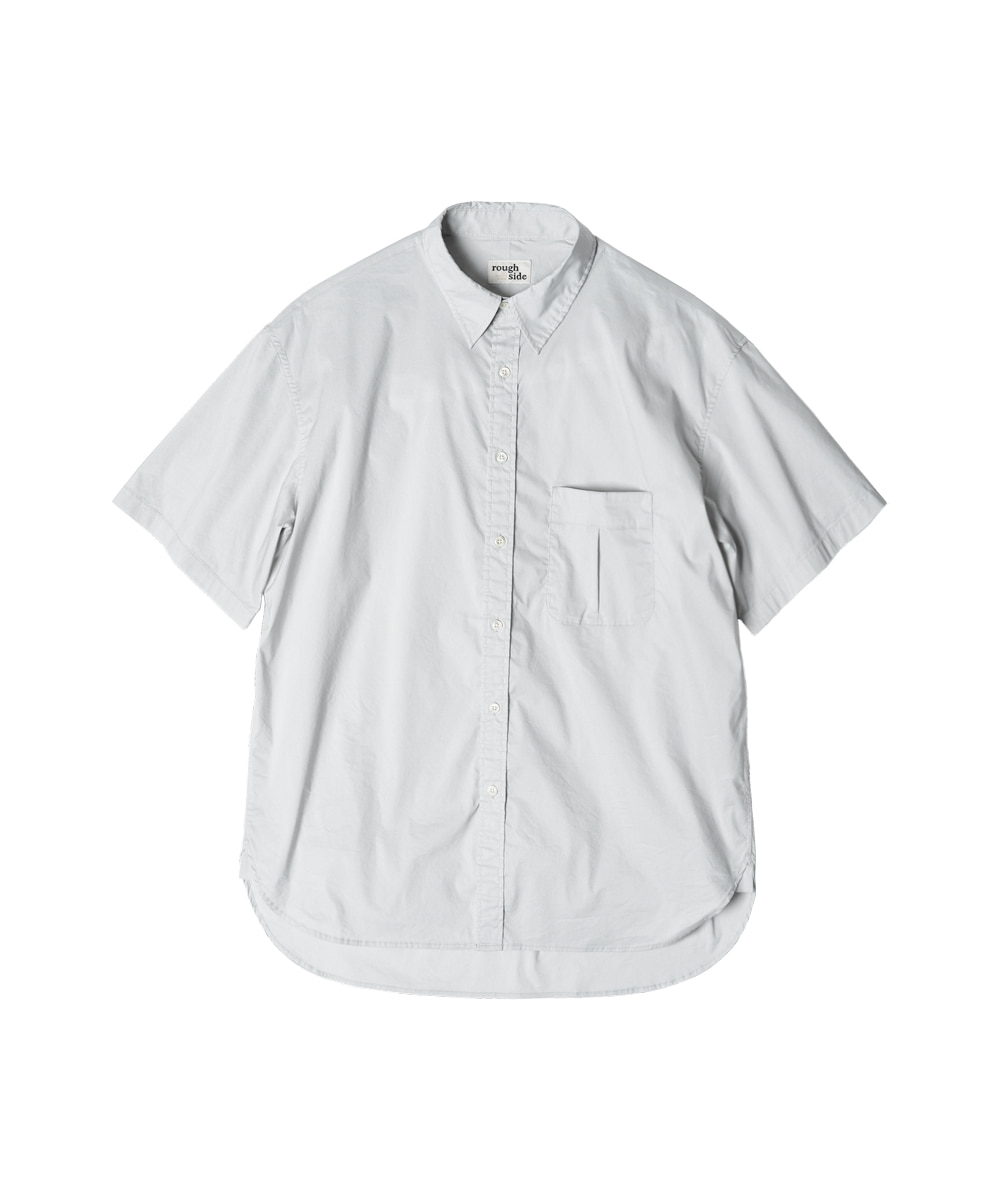 rough side러프사이드 120. Shirring 1/2 Shirt Light Grey