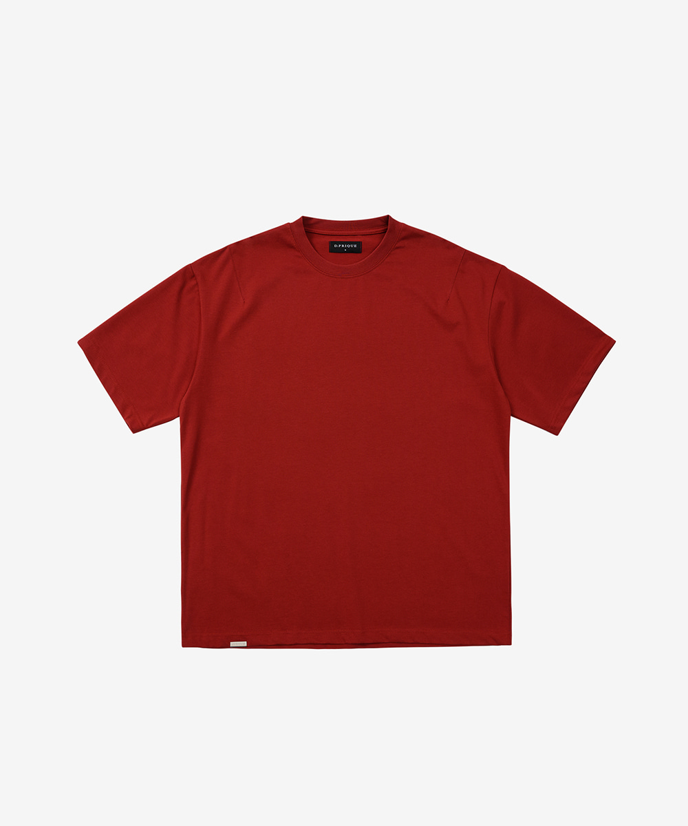 DPRIQUE디프리크 Classic Cotton T-Shirt - Deep Red