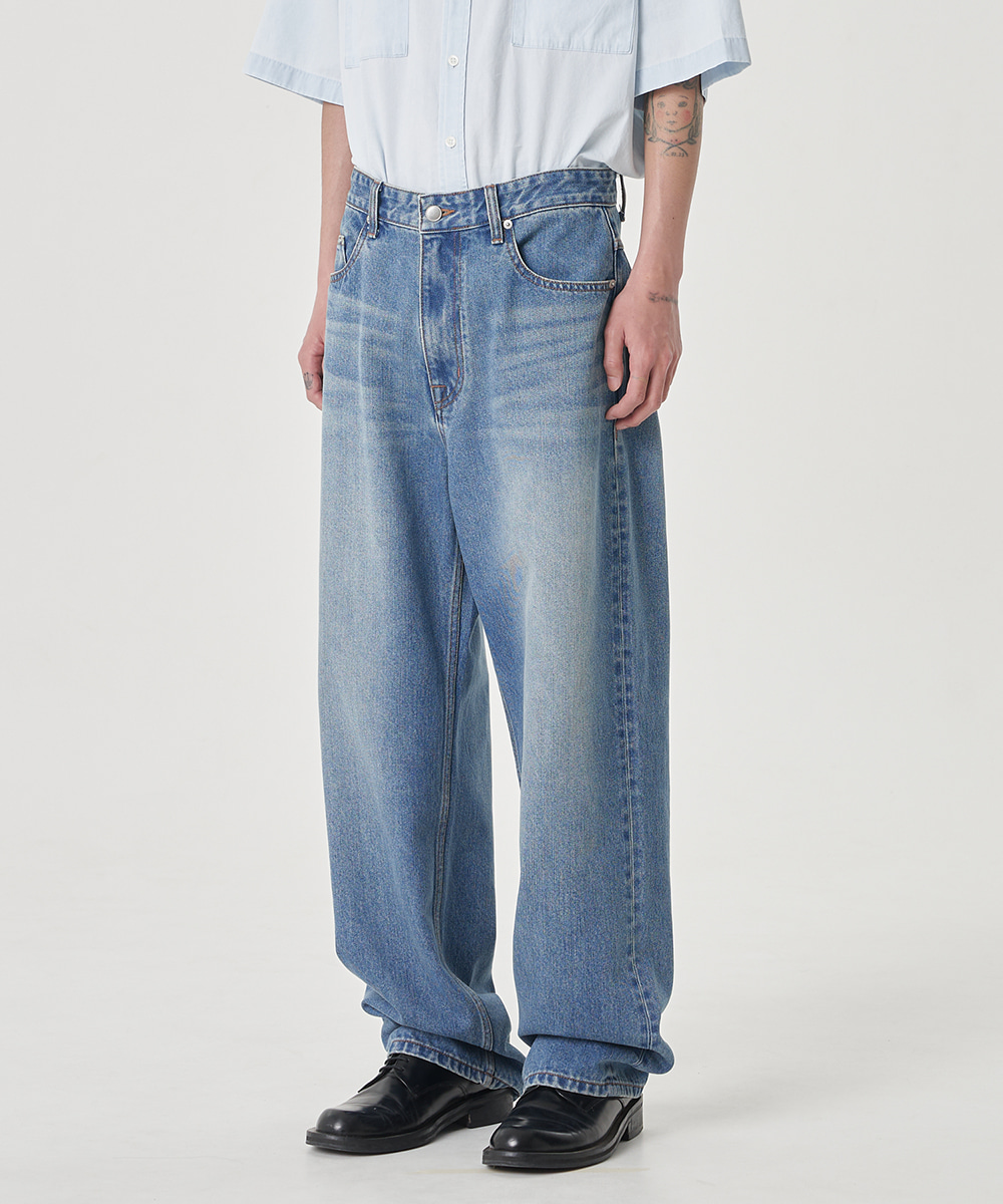 NOUN노운 straight denim pants (mid blue)