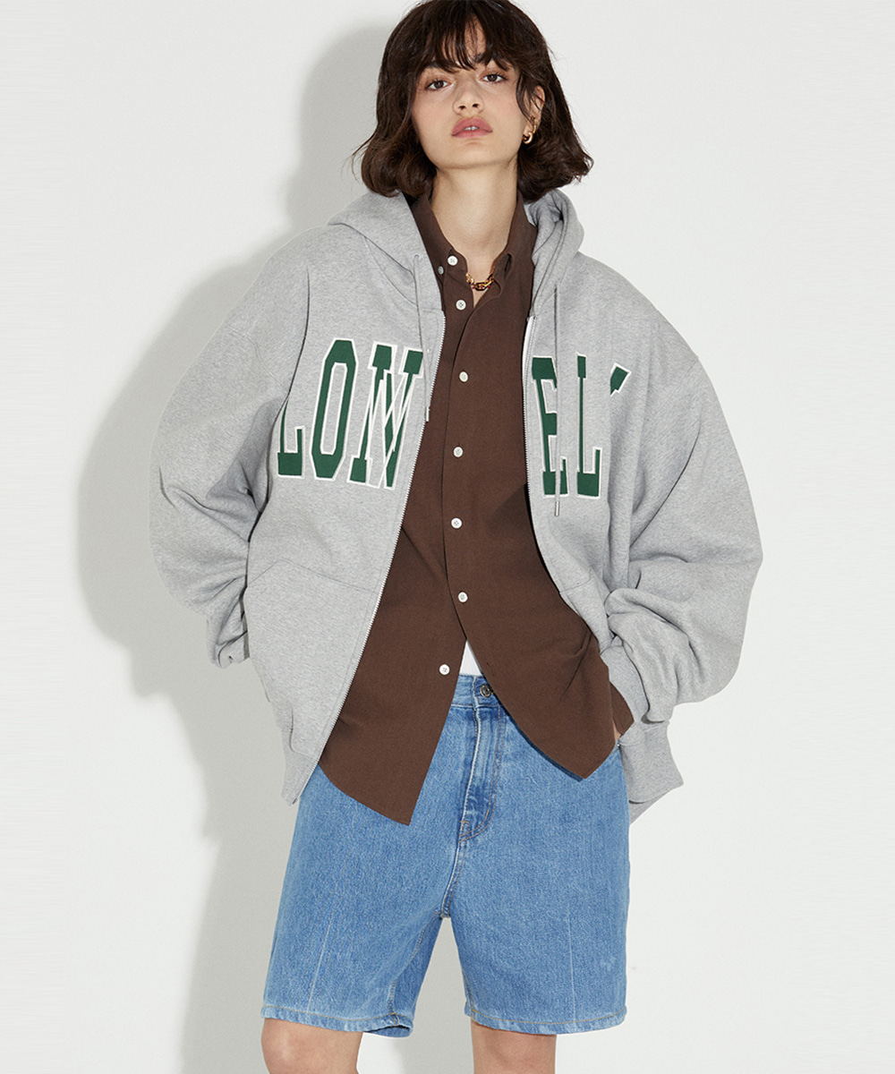 NOHANT노앙 LONELY/LOVELY FLUFF HOODIE ZIP-UP GRAY