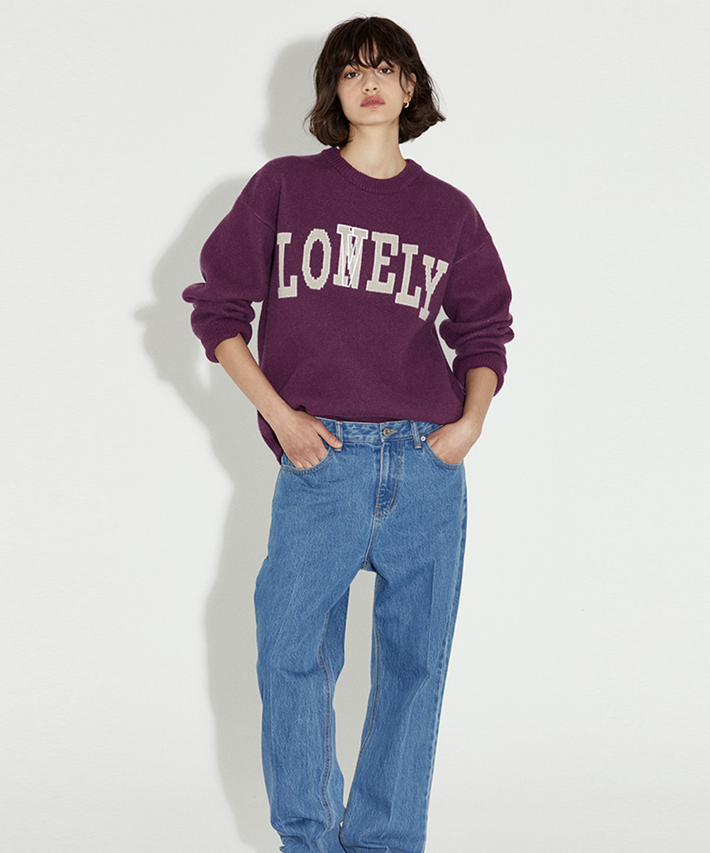 NOHANT노앙 LONELY/LOVELY CASHMERE KNIT SWEATER PURPLE