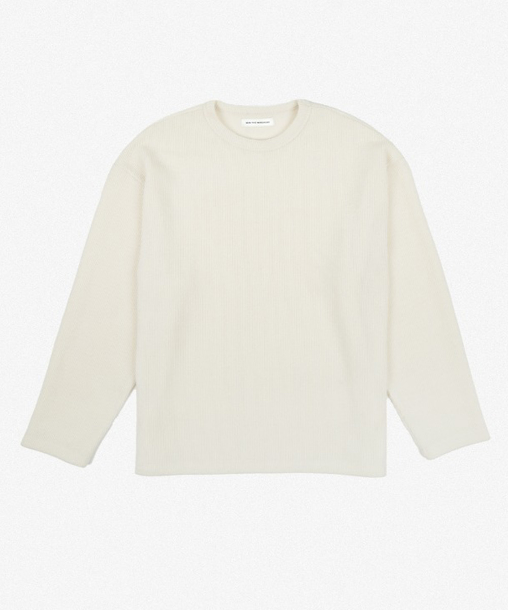 MIM THE WARDROBE밈더워드로브 KNITTED TEXTURE LONG SLEEVE_IVORY