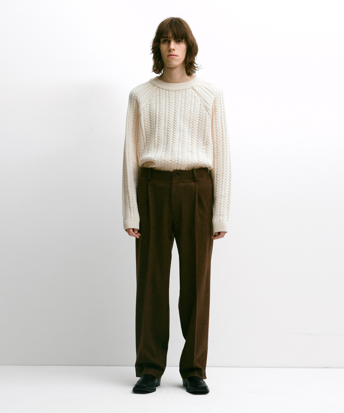 Youngoh영오 SIDE SLIT BUTTON UP WOOL PANTS