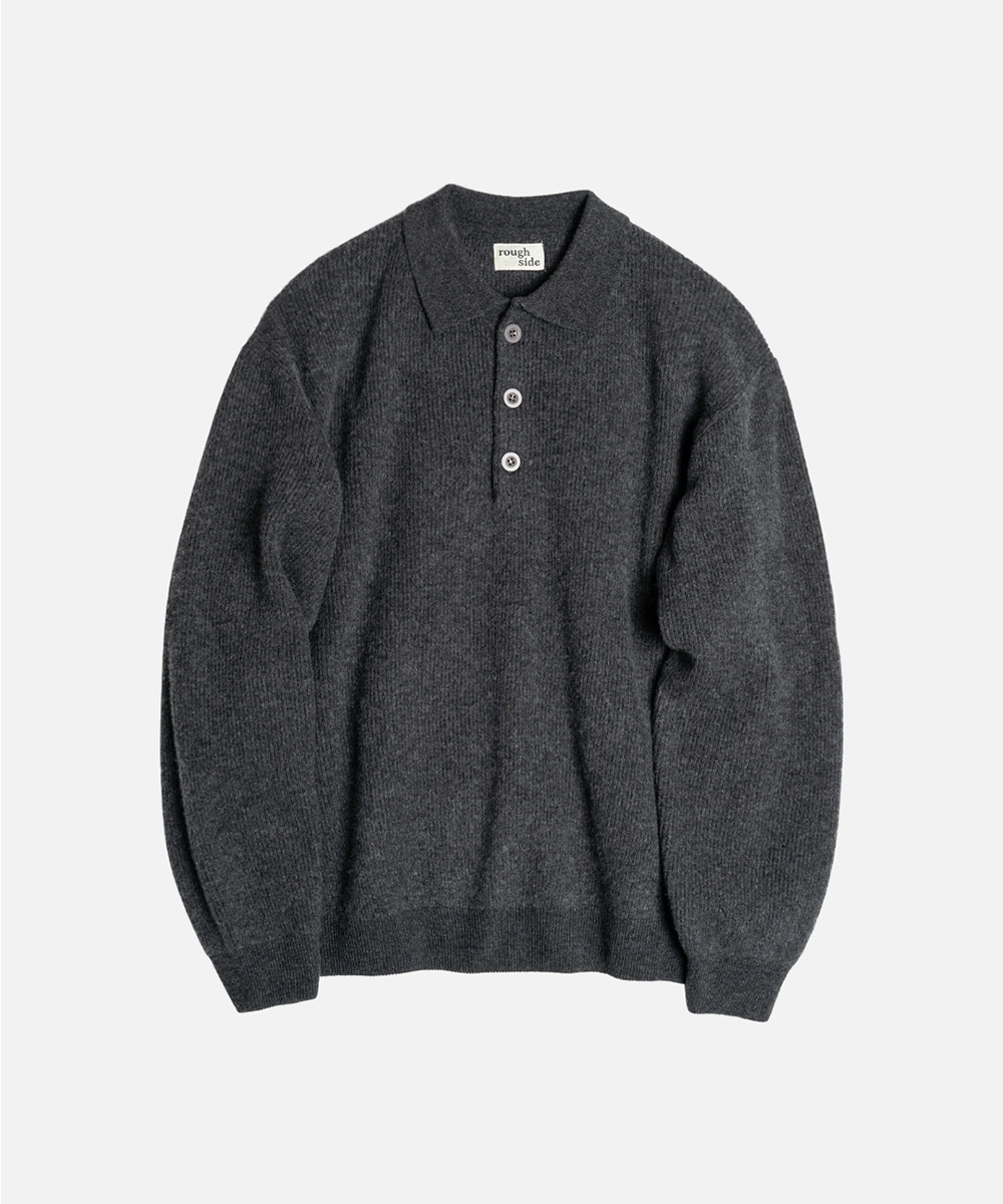 rough side러프사이드 122. Collar Knit Charcoal