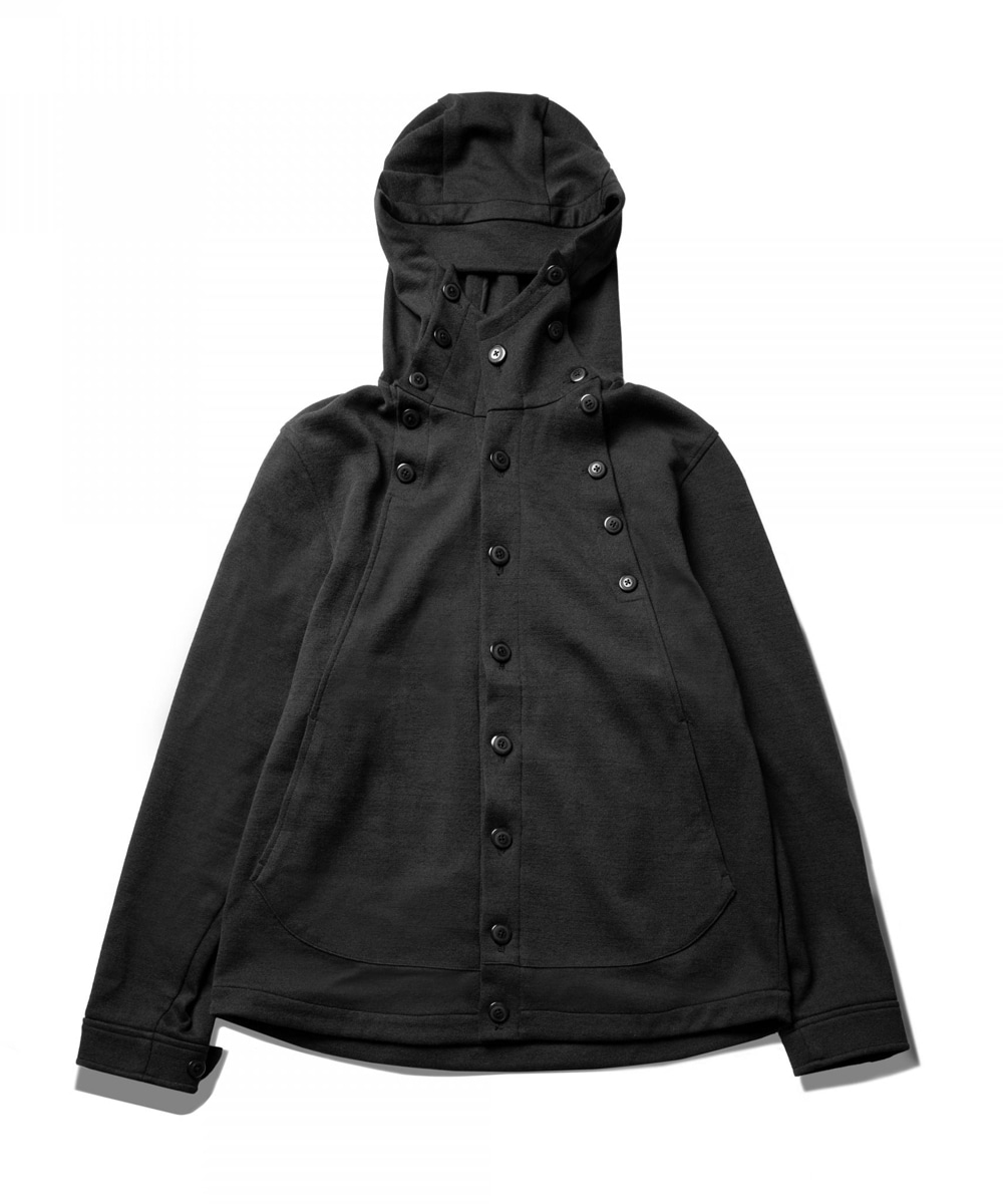 Easel, Laboratory이젤 레보레토리 Multi Placket Hooded Jacket (Black)