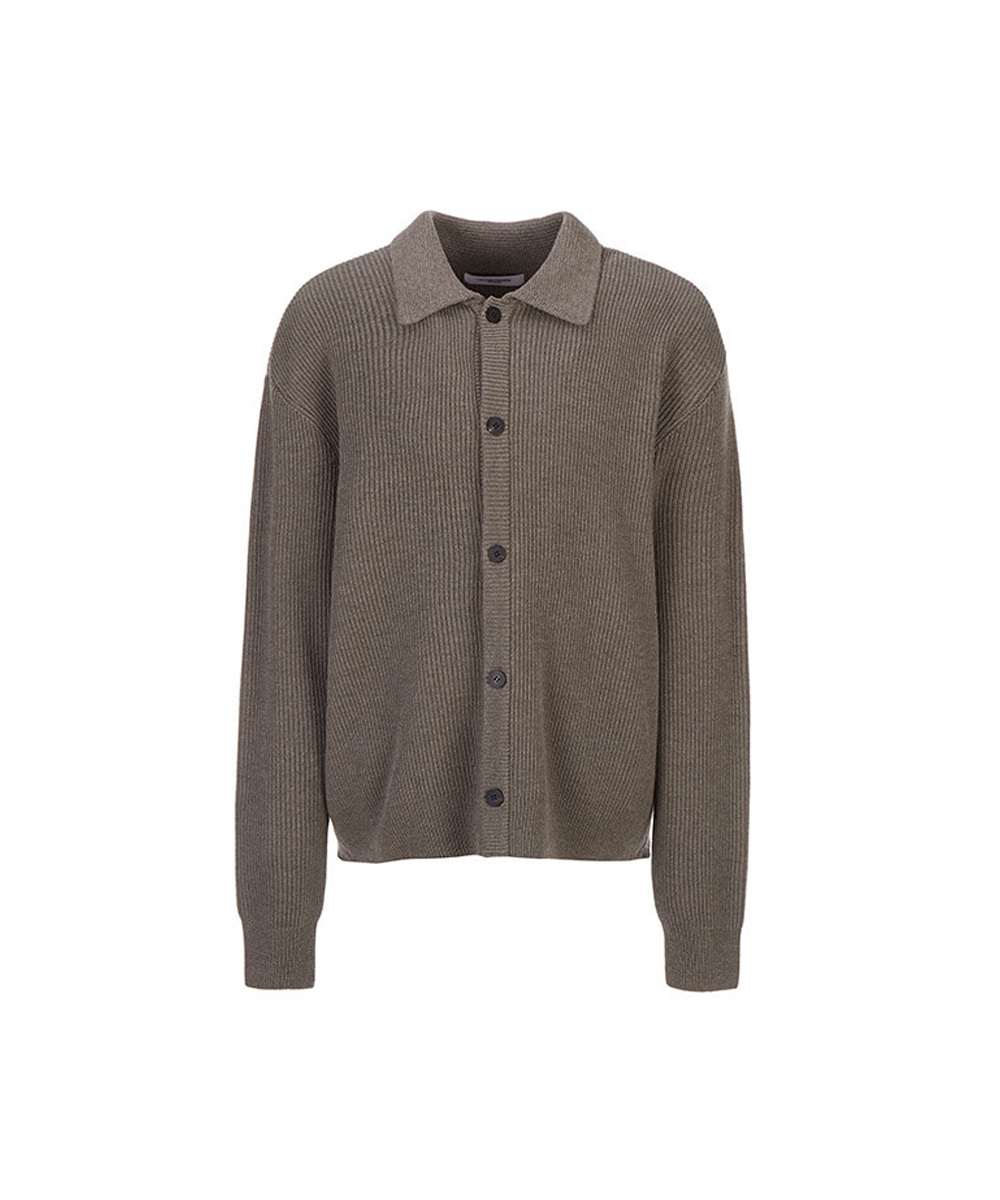 LE17SEPTEMBRE HOMME르917옴므 WOOL COLLAR KNIT JACKET BROWN