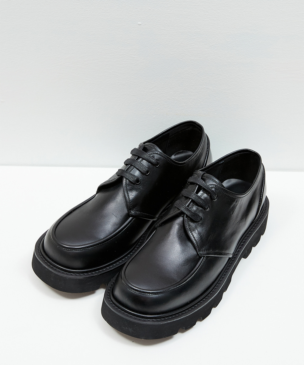Haleine알렌느 BLACK leather piping detail derby shoes(RH201)