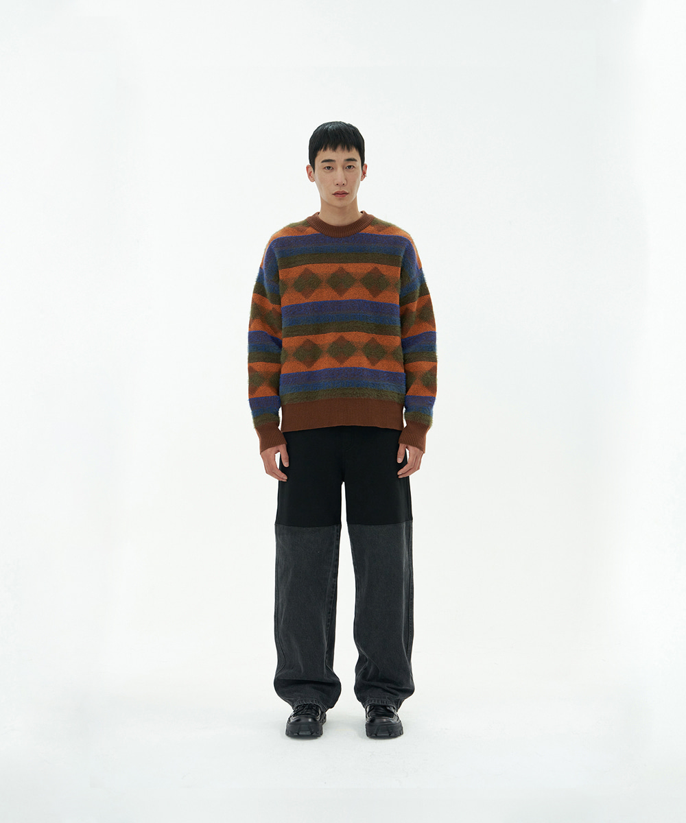 AMOMENTO아모멘토 JACQUARD KNIT PULLOVER MIX