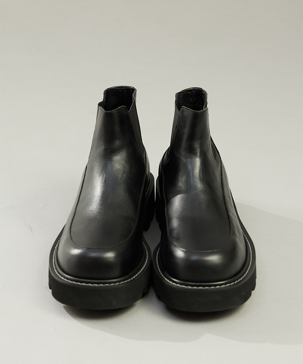 Haleine알렌느 BLACK leather Underline short boots(RH005)