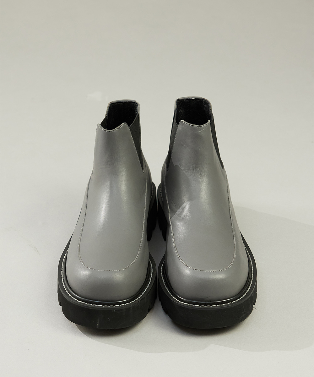 Haleine알렌느 GREY leather Underline short boots(RH006)