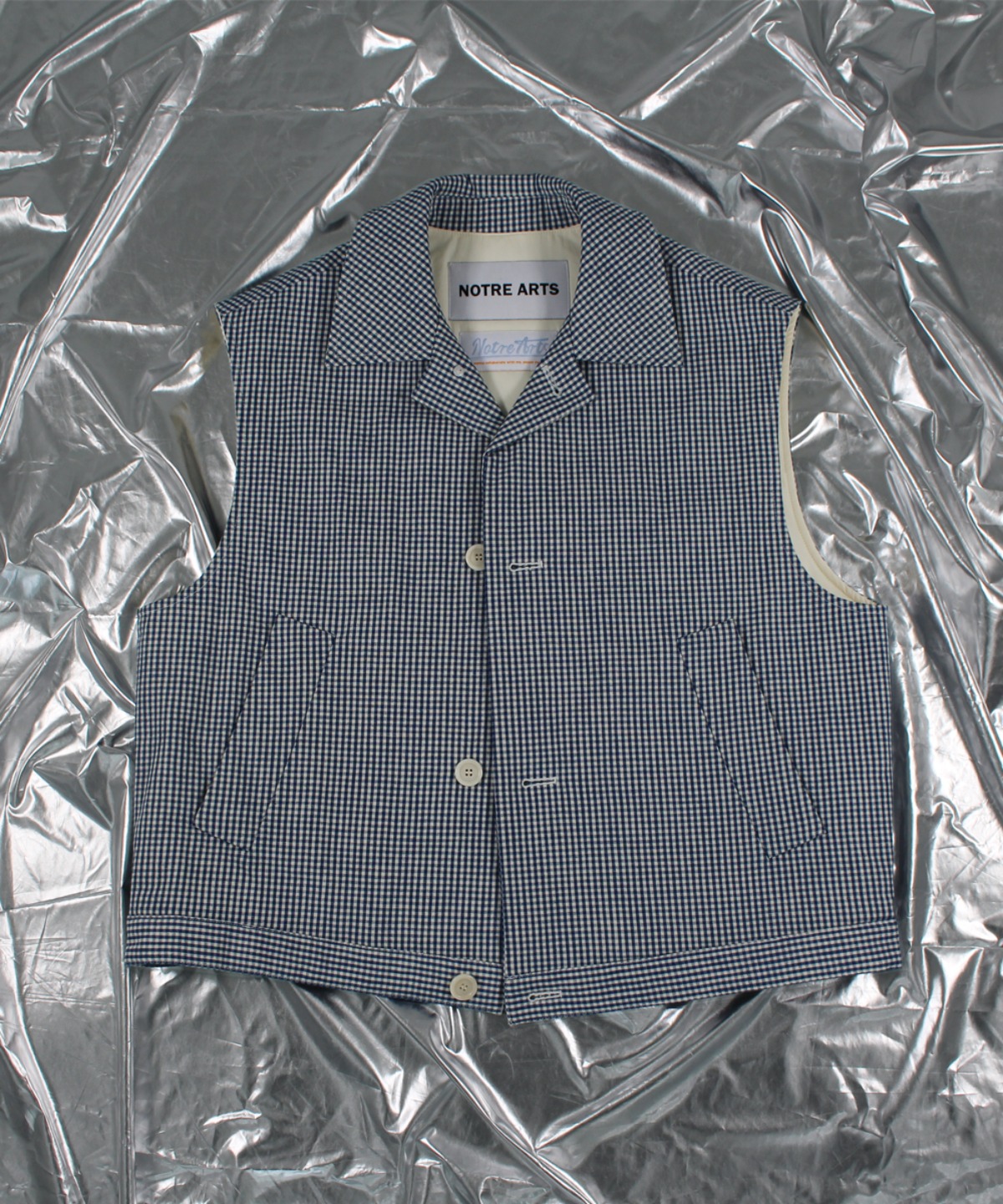 Notrearts노트르아트스 Gingham Check Padded Vest