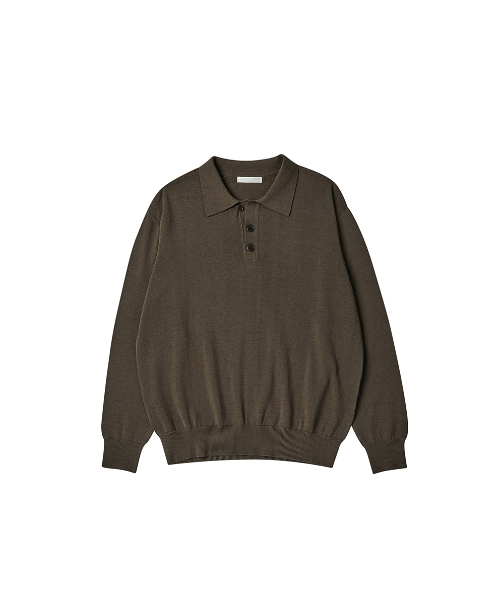 WORTHWHILE MOVEMENT월스와일무브먼트 TWO SIDES KNIT POLO SHIRT Olive