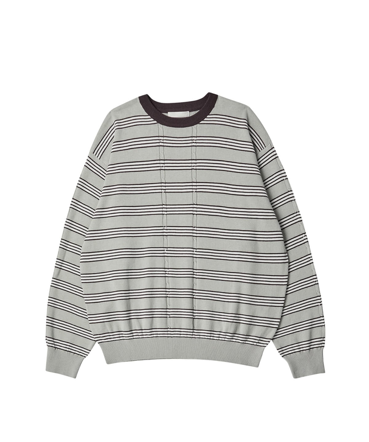 WORTHWHILE MOVEMENT월스와일무브먼트 STRIPE CABLE KNIT (Grey & Brown)